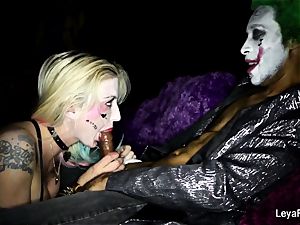 Harley Quinn Leya takes the Joker's big black cock